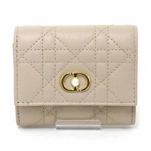 DIOR Beige Lambskin Leather Wallet